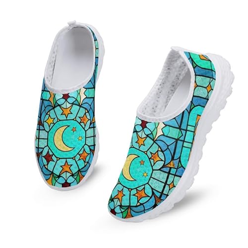 Kuiaobaty Damen Slip On Laufschuhe Atmungsaktiv Mesh Sneaker rutschfeste Turnschuhe für Arbeit Fitness Jogging, Halbmond Sterne, 40.5 EU Kuiaobaty Damen Slip On Laufschuhe Atmungsaktiv Mesh Sneaker rutschfeste Turnschuhe für Arbeit Fitness Jogging, Halbmond Sterne, 40.5 EU von Kuiaobaty