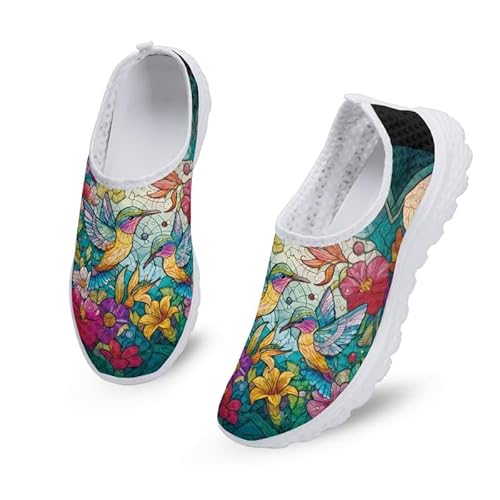 Kuiaobaty Damen Slip On Laufschuhe Atmungsaktiv Mesh Sneaker rutschfeste Turnschuhe für Arbeit Fitness Jogging, Kolibri Floral, 43.5 EU Kuiaobaty Damen Slip On Laufschuhe Atmungsaktiv Mesh Sneaker rutschfeste Turnschuhe für Arbeit Fitness Jogging, Kolibri Floral, 43.5 EU von Kuiaobaty