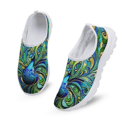 Kuiaobaty Damen Slip On Laufschuhe Atmungsaktiv Mesh Sneaker rutschfeste Turnschuhe für Arbeit Fitness Jogging, Pfauenschwanz, 41.5 EU Kuiaobaty Damen Slip On Laufschuhe Atmungsaktiv Mesh Sneaker rutschfeste Turnschuhe für Arbeit Fitness Jogging, Pfauenschwanz, 41.5 EU von Kuiaobaty