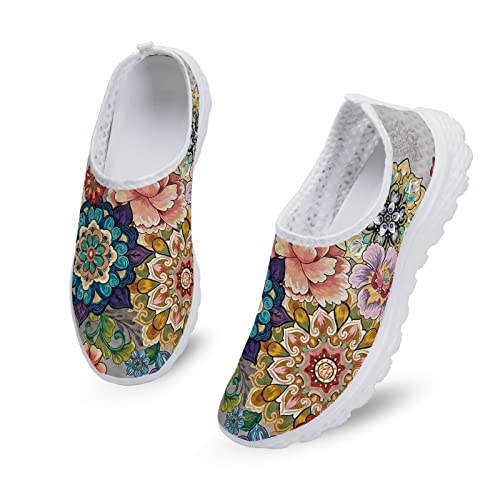 Kuiaobaty Damen Slip-on Turnschuhe Mesh Flache Schuhe Sport Sneakers Damen Laufschuhe Work Out Schuhe Atmungsaktiv, Buntes Boho-Blumenmuster, 36.5 EU Kuiaobaty Damen Slip-on Turnschuhe Mesh Flache Schuhe Sport Sneakers Damen Laufschuhe Work Out Schuhe Atmungsaktiv, Buntes Boho-Blumenmuster, 36.5 EU von Kuiaobaty