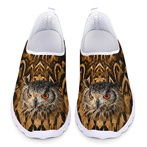 Kuiaobaty Damen Slip-on Turnschuhe Mesh Flache Schuhe Sport Sneakers Damen Laufschuhe Work Out Schuhe Atmungsaktiv, Eule Vögel Feder, 40.5 EU Kuiaobaty Damen Slip-on Turnschuhe Mesh Flache Schuhe Sport Sneakers Damen Laufschuhe Work Out Schuhe Atmungsaktiv, Eule Vögel Feder, 40.5 EU von Kuiaobaty