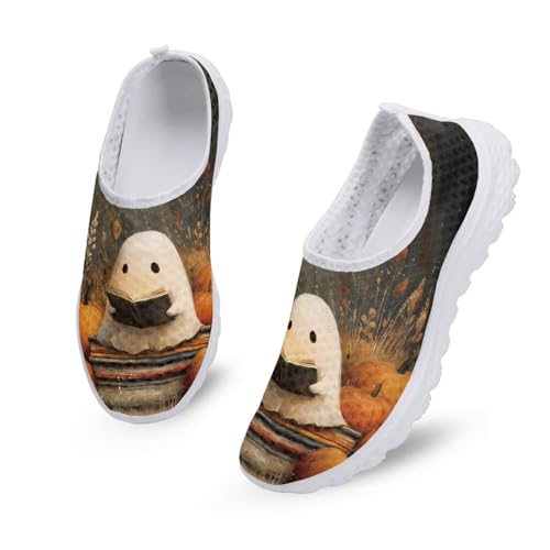 Kuiaobaty Damen-Sneaker, bequem, weiche Sohle, Loafer, Schmetterling, Zuckerschädel, Sternen-Druck, leicht, Sneaker, Mädchen, Laufschuhe, Wanderschuhe, Ghost Reading, 42 EU von Kuiaobaty