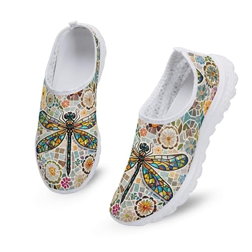 Kuiaobaty Damen-Sneaker, bequem, weiche Sohle, Loafer, Schmetterling, Zuckerschädel, Sternen-Druck, leicht, Sneaker, Mädchen, Laufschuhe, Wanderschuhe, Mosaik Libelle Floral, 43.5 EU Kuiaobaty Damen-Sneaker, bequem, weiche Sohle, Loafer, Schmetterling, Zuckerschädel, Sternen-Druck, leicht, Sneaker, Mädchen, Laufschuhe, Wanderschuhe, Mosaik Libelle Floral, 43.5 EU von Kuiaobaty