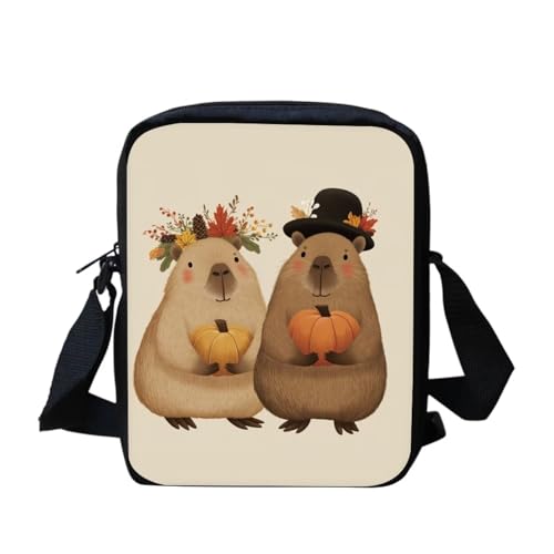 Kuiaobaty Damen-Umhängetasche, Handy, Umhängetasche mit verstellbarem Riemen, lässig, kleine Kuriertasche für Mädchen, Capybara Couple von Kuiaobaty