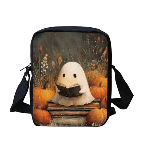 Kuiaobaty Damen-Umhängetasche, Handy, Umhängetasche mit verstellbarem Riemen, lässig, kleine Kuriertasche für Mädchen, Ghost Read Books von Kuiaobaty