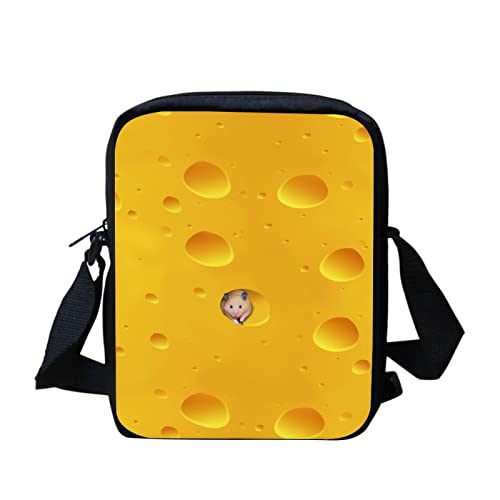 Kuiaobaty Damen-Umhängetasche, Handy-Umhängetasche, mit verstellbarem Riemen, lässig, kleine Kuriertasche für Mädchen, Cheese Pattern von Kuiaobaty