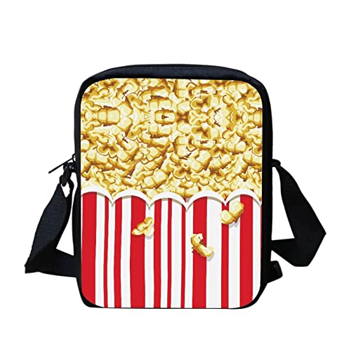 Kuiaobaty Damen-Umhängetasche, Handytasche mit verstellbarem Riemen, kleine Kuriertasche, Mädchen, lässige Schultertasche, Popcorn von Kuiaobaty