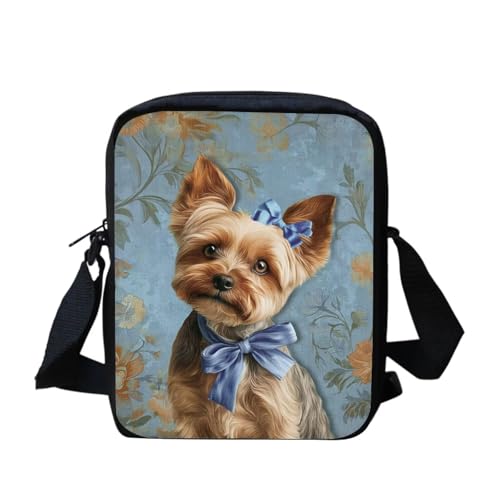 Kuiaobaty Damen-Umhängetasche, Handytasche mit verstellbarem Riemen, kleine Kuriertasche, Mädchen, lässiger Sling Satchel, Yorkshire Floral von Kuiaobaty