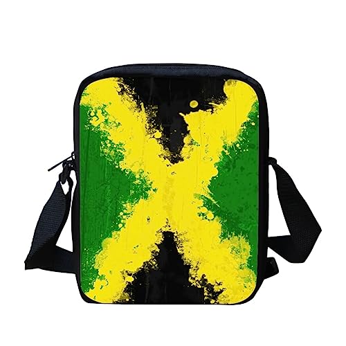 Kuiaobaty Damen-Umhängetasche, Kameratasche, Handy-Tasche mit verstellbarem breitem Riemen, ethnisch, Hunde, Kaninchen-Druck, Schultertasche mit Doppelschicht, Jamaika-Flagge von Kuiaobaty