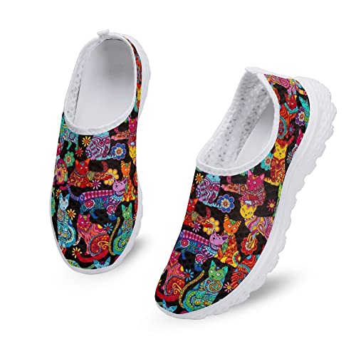 Kuiaobaty Damen Wanderschuhe, Schwein Welpe Floral Slip on Leichter Sneaker für Arbeit Freizeitschuhe Atmungsaktiv Mesh Flach Trainer, Bunte Katzen, 41.5 EU Kuiaobaty Damen Wanderschuhe, Schwein Welpe Floral Slip on Leichter Sneaker für Arbeit Freizeitschuhe Atmungsaktiv Mesh Flach Trainer, Bunte Katzen, 41.5 EU von Kuiaobaty