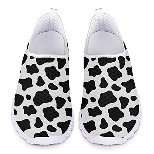 Kuiaobaty Fashion Sneaker Schwarz Weiß Cow Print Lässige Müßiggänger Atmungsaktive Laufschuhe Gym Leichter Slip-On Trainer Kuiaobaty Fashion Sneaker Schwarz Weiß Cow Print Lässige Müßiggänger Atmungsaktive Laufschuhe Gym Leichter Slip-On Trainer von Kuiaobaty