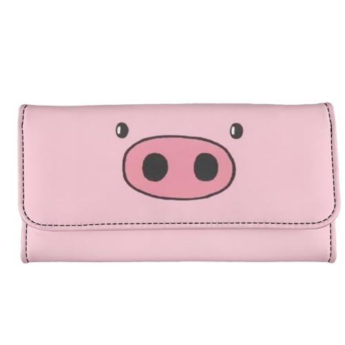 Kuiaobaty Frauen Casual Geldbörse Reißverschluss Bargeld Tasche, Brieftaschen Snap Closure Card Organizer Scheckbuchhalter, schwein, Casual von Kuiaobaty