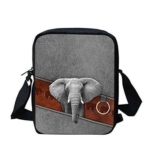 Kuiaobaty Frauen Crossbody Bag Handytasche mit Verstellbarem Riemen Kleine Messenger Bag Mädchen Casual Sling Satchel, elefant von Kuiaobaty