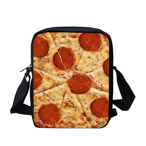 Kuiaobaty Frauen Kleine Umhängetasche Handytasche Kleine Umhängetasche für Schule Junge Mädchen Schulter Handtaschen, Pizza von Kuiaobaty