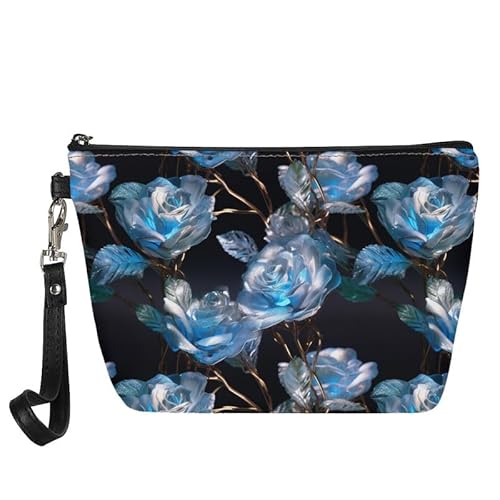 Kuiaobaty Frauen Kosmetiktasche Reise Kulturbeutel Waschbeutel für Damen Leder Make-up Tasche Schönheit Tasche Geldbörse, Galaxy Rose, Taschen-Organizer von Kuiaobaty