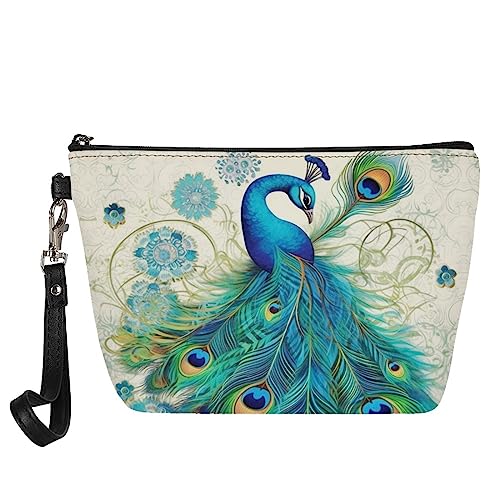 Kuiaobaty Frauen Kosmetiktasche für Handtasche Mädchen Make-up Tasche für Geldbörse Reise Kulturbeutel Beauty Bag Organizer, Pfau Floral, Taschen-Organizer von Kuiaobaty