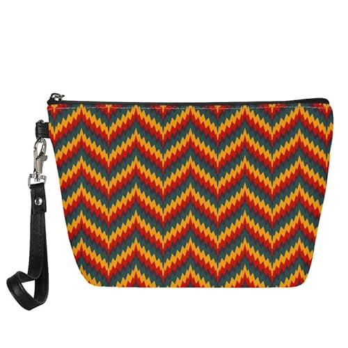 Kuiaobaty Frauen Make-up Tasche Retro Malerei Floral Reise Kosmetiktasche Beutel, Aquarell Tiere Mädchen Kulturbeutel Leder Geldbörse, Chevron-Aufdruck, Taschen-Organizer von Kuiaobaty