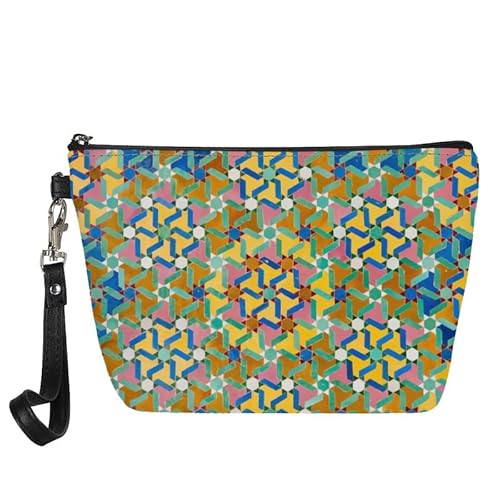 Kuiaobaty Frauen Make-up Tasche Retro Malerei Floral Reise Kosmetiktasche Beutel, Aquarell Tiere Mädchen Kulturbeutel Leder Geldbörse, Pixel-Farbe, Taschen-Organizer von Kuiaobaty