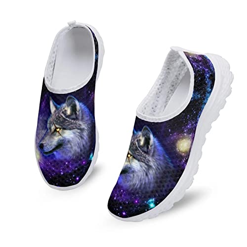 Kuiaobaty Frauen Slip on Turnschuhe Mesh Flache Schuhe, Boho Stripe Cartoon Katze Wolf Blume Walking Sneakers Leichte Freizeitschuhe, Galaxy Wolf, 42.5 EU Kuiaobaty Frauen Slip on Turnschuhe Mesh Flache Schuhe, Boho Stripe Cartoon Katze Wolf Blume Walking Sneakers Leichte Freizeitschuhe, Galaxy Wolf, 42.5 EU von Kuiaobaty