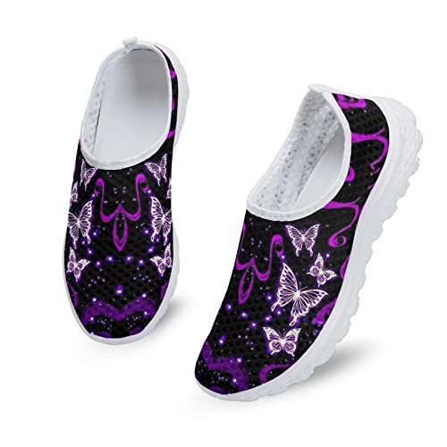 Kuiaobaty Frauen Slip on Turnschuhe Mesh Flache Schuhe, Boho Stripe Cartoon Katze Wolf Blume Walking Sneakers Leichte Freizeitschuhe, violettfarbener schmetterling, 39 EU Kuiaobaty Frauen Slip on Turnschuhe Mesh Flache Schuhe, Boho Stripe Cartoon Katze Wolf Blume Walking Sneakers Leichte Freizeitschuhe, violettfarbener schmetterling, 39 EU von Kuiaobaty