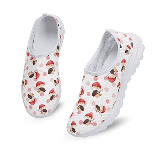 Kuiaobaty Frauen Slip-on Turnschuhe Mesh Flache Schuhe Sport Turnschuhe Frauen Laufschuhe Workout Schuhe Atmungsaktiv, Igelpilze, 39 EU von Kuiaobaty