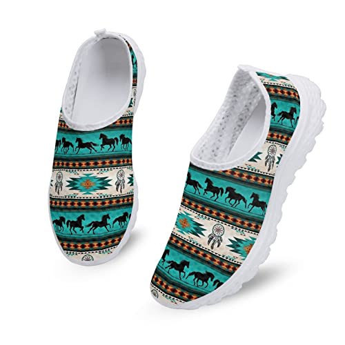 Kuiaobaty Frauen Slip-on Turnschuhe Mesh Flache Schuhe Sport Turnschuhe Frauen Laufschuhe Workout Schuhe Atmungsaktiv, Indisches ethnisches Muster, 37 EU von Kuiaobaty