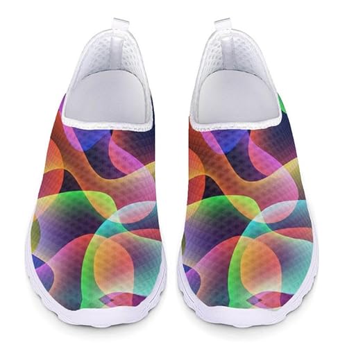 Kuiaobaty Freizeitschuhe für Damen, zum Reinschlüpfen, Tier, Dinosaurier, bunte Meerjungfrauen-Textur, Netzstoff, athletische Wanderschuhe für Damen, Neonfarben, 39.5 EU Kuiaobaty Freizeitschuhe für Damen, zum Reinschlüpfen, Tier, Dinosaurier, bunte Meerjungfrauen-Textur, Netzstoff, athletische Wanderschuhe für Damen, Neonfarben, 39.5 EU von Kuiaobaty