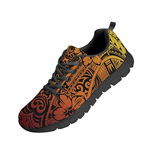 Kuiaobaty Herren-Sportschuhe, Tennisschuhe, Tierstruktur, ethnisches Tribal-Muster, lässige Netz-Sneaker, rutschfest, bequeme Arbeitsschuhe, Insel-Tribal Muster, 42 EU von Kuiaobaty