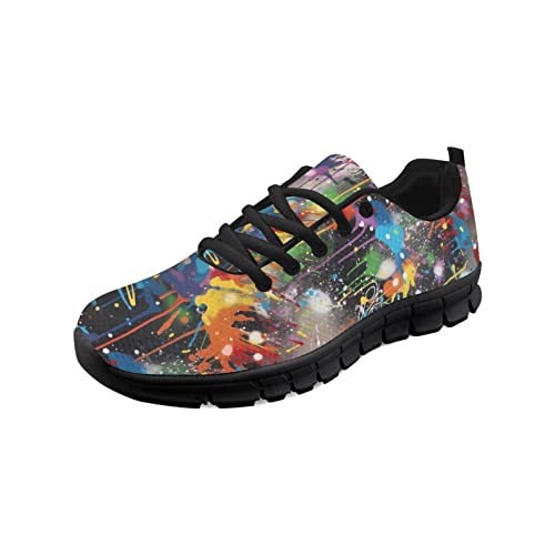 Kuiaobaty Herren Turnschuhe rutschfeste lässige Laufschuhe, Farbkunst, atmungsaktiv, athletische Walking-Sneaker mit Memory-Schaum, Graffiti Art B, 44.5 EU von Kuiaobaty