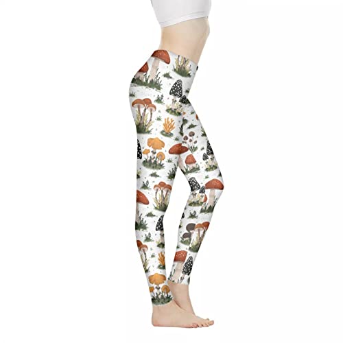 Kuiaobaty Hohe Taille Damen Trainingshose Butt Lift Leggings, Musiknoten, Schildkröten, Pilze, dehnbare Fitness-Strumpfhose, Mädchen-Outfit-Hose, Pilze, L von Kuiaobaty