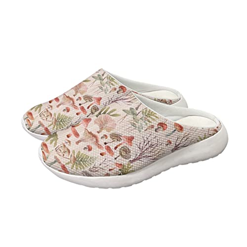 Kuiaobaty Indoor Clog Schuhe Schmetterling Indoor Slip on Schuhe Damen, Musik Herren Wanderschuhe Tiere Garten Clogs, Pilze mit Blumenmuster, Beige, 39 EU von Kuiaobaty