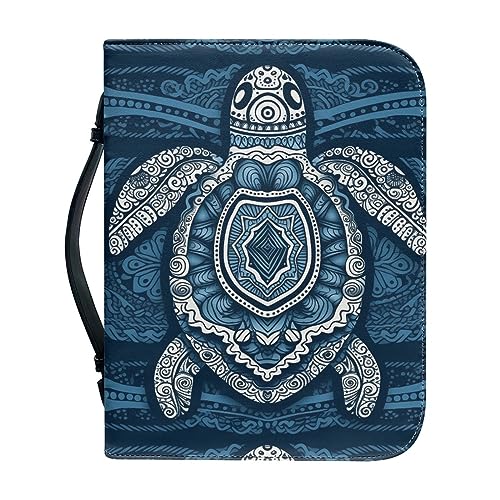 Kuiaobaty Island Tribal Turtle Notebook Case with Pen Pocket, Book Cover PU Leather Zipper Planner Accessories for School Office von Kuiaobaty