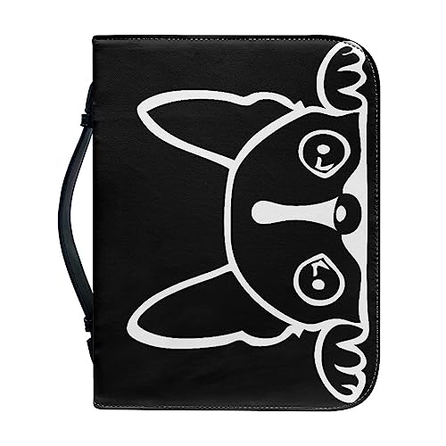 Kuiaobaty Kawaii Hunde-Druck Buch Tasche Notebook Abdeckung Fall für Frauen, Cartoon Französische Bulldogge Buch Ärmel Reißverschluss Tote Buch Halter Organizer von Kuiaobaty