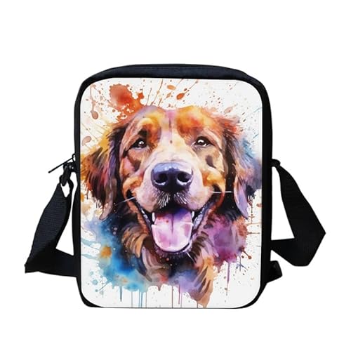 Kuiaobaty Kleine Umhängetasche für Damen, kleine Kuriertasche für Schulmädchen, verstellbarer Riemen, Schultertasche für Reisen, Malerei Hund von Kuiaobaty