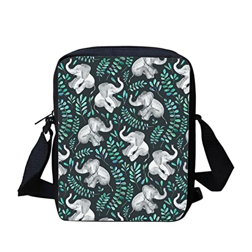 Kuiaobaty Kleine Umhängetasche für Jungen und Mädchen, kleine Schultertasche, Frauen, Crossbody-Handytasche, lässige Kuriertasche, Elefantenbaum Ast von Kuiaobaty