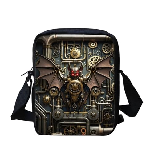 Kuiaobaty Kleine Umhängetasche für Jungen und Mädchen, kleine Schultertasche, Handtasche, Umhängetasche, Handytasche, lässige Kuriertasche, Steampunk-Schläger von Kuiaobaty