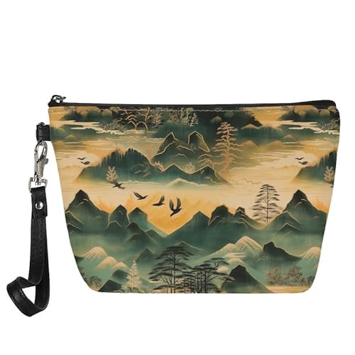 Kuiaobaty Kosmetiktasche für Damen, Make-up-Tasche für Geldbörse, Reisen, große Kapazität, Kulturbeutel, Kulturbeutel, Mädchen, Schönheitstasche, Chinesische Malerei Berg, Taschen-Organizer von Kuiaobaty