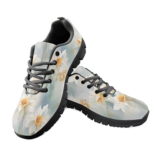 Kuiaobaty Lady Athletic Shoes Lightweight Nurse Work Shoes Animal Flowers Camo Pattern Sneakers for Dance Women Trainers, Weiße Narzisse, 39.5 EU Kuiaobaty Lady Athletic Shoes Lightweight Nurse Work Shoes Animal Flowers Camo Pattern Sneakers for Dance Women Trainers, Weiße Narzisse, 39.5 EU von Kuiaobaty