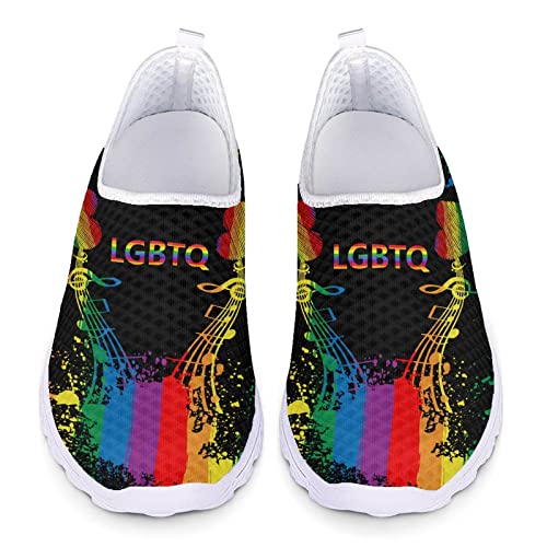 Kuiaobaty Lässige Mesh Turnschuhe Frauen Mode Turnschuhe Komfort Laufschuhe Atmungsaktive Walking Tennis Schuh Slip-on Schuh, Lgbtq Stolz, 42.5 EU von Kuiaobaty