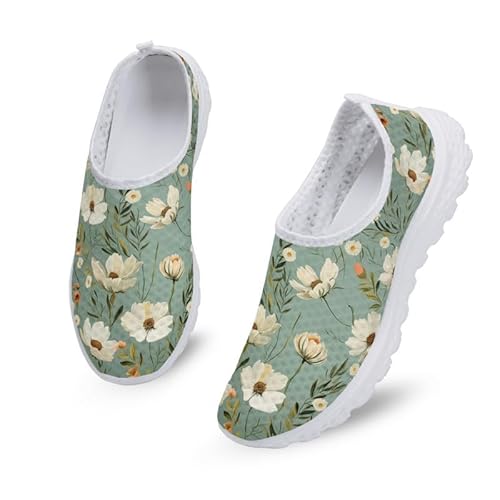 Kuiaobaty Lässige Netz-Turnschuhe für Damen, modische Sneaker, bequeme Laufschuhe, atmungsaktiv, Walking-Tennisschuh, Slip-On-Schuh, Weißer Gänseblümchen, 38 EU Kuiaobaty Lässige Netz-Turnschuhe für Damen, modische Sneaker, bequeme Laufschuhe, atmungsaktiv, Walking-Tennisschuh, Slip-On-Schuh, Weißer Gänseblümchen, 38 EU von Kuiaobaty