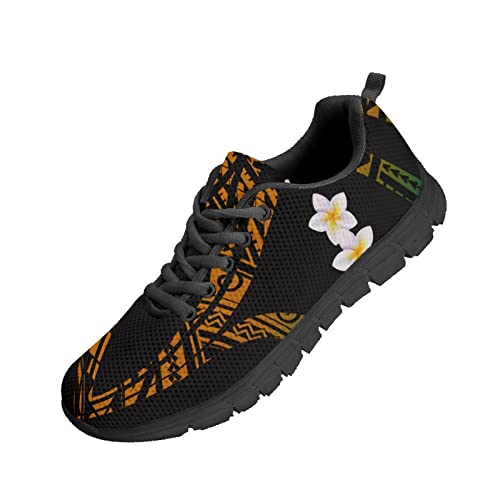 Kuiaobaty Laufschuhe Herren Sneaker Camouflage Tier Textur Tribal Muster Athletic Turnschuhe Leichte Sportschuhe Schwarz, Island Tribal Floral, 43.5 EU von Kuiaobaty