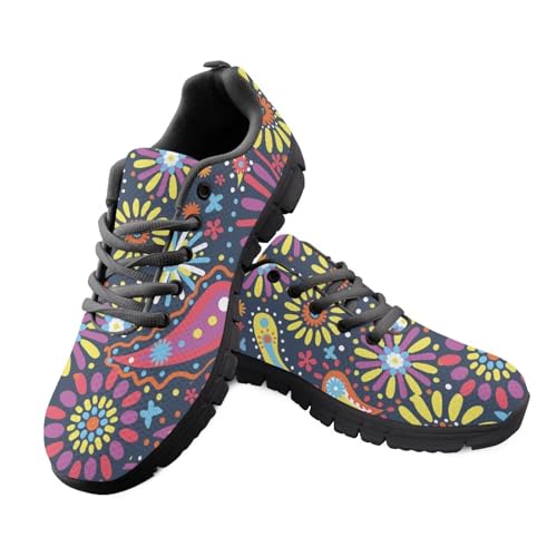 Kuiaobaty Laufschuhe für Herren, Camouflage, Tierstruktur, Tribal-Muster, athletische Sneaker, leichte Sportschuhe, Schwarz, Boho Folk Floral Pink, 40.5 EU Kuiaobaty Laufschuhe für Herren, Camouflage, Tierstruktur, Tribal-Muster, athletische Sneaker, leichte Sportschuhe, Schwarz, Boho Folk Floral Pink, 40.5 EU von Kuiaobaty