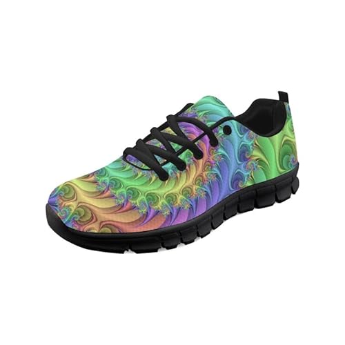 Kuiaobaty Laufschuhe für Herren, Camouflage, Tierstruktur, Tribal-Muster, athletische Sneaker, leichte Sportschuhe, Schwarz, Fractal Spiral Color, 39.5 EU Kuiaobaty Laufschuhe für Herren, Camouflage, Tierstruktur, Tribal-Muster, athletische Sneaker, leichte Sportschuhe, Schwarz, Fractal Spiral Color, 39.5 EU von Kuiaobaty