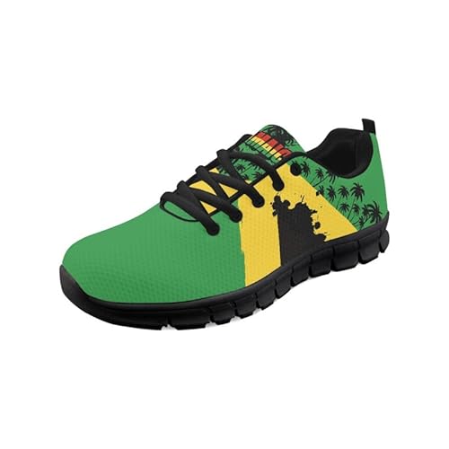 Kuiaobaty Laufschuhe für Herren, Camouflage, Tierstruktur, Tribal-Muster, athletische Sneaker, leichte Sportschuhe, Schwarz, Jamaika Island, 43.5 EU von Kuiaobaty