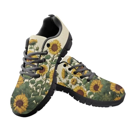 Kuiaobaty Laufschuhe für Herren, Camouflage, Tierstruktur, Tribal-Muster, athletische Sneaker, leichte Sportschuhe, Schwarz, Sonnenblumenfeld, 45.5 EU Kuiaobaty Laufschuhe für Herren, Camouflage, Tierstruktur, Tribal-Muster, athletische Sneaker, leichte Sportschuhe, Schwarz, Sonnenblumenfeld, 45.5 EU von Kuiaobaty