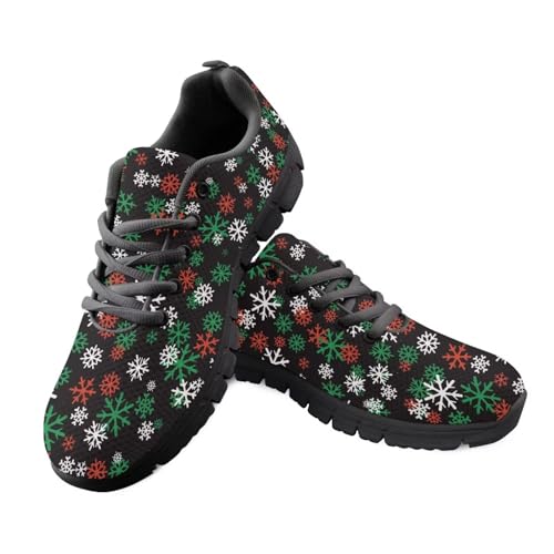 Kuiaobaty Laufschuhe für Herren, Camouflage, Tierstruktur, Tribal-Muster, athletische Sneaker, leichte Sportschuhe, Schwarz, Weihnachts-Schneeflocke, Rot und Grün, 39.5 EU Kuiaobaty Laufschuhe für Herren, Camouflage, Tierstruktur, Tribal-Muster, athletische Sneaker, leichte Sportschuhe, Schwarz, Weihnachts-Schneeflocke, Rot und Grün, 39.5 EU von Kuiaobaty