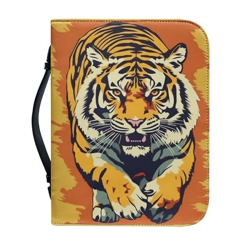 Kuiaobaty Malerei Tiger Buch Cover für Notebook, Fierce Tiger Leder Buch Fall Tasche Schreibwaren Bleistift Fall für Frauen Bookish Geschenk von Kuiaobaty