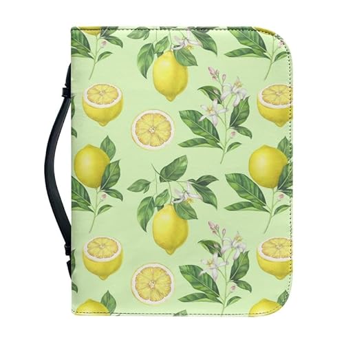 Kuiaobaty Notizbuchhülle mit Innentasche für Stift, Handys, gelbe Zitronenblumen, Buchtasche, Kunstleder, Buchtasche, Reißverschluss von Kuiaobaty