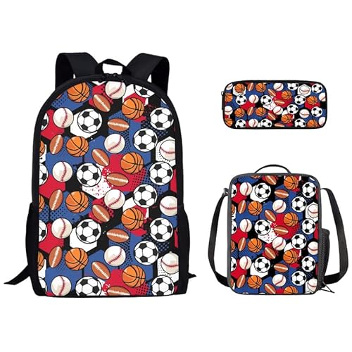 Kuiaobaty Schulrucksack-Set für Jungen, Panda, Wolf, Traktor, Büchertasche, Federmäppchen, Lunch-Tasche, tragbar, Reisen, Camping, Wandern, Tagesrucksack, Ballsport von Kuiaobaty