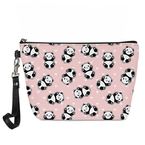 Kuiaobaty Süße Pandas Handtasche Frauen Damen Münzbeutel Casual Brieftasche Reißverschluss Batik Punkte Kleine Kosmetiktasche mit Handschlaufe, PANDAS, Taschen-Organizer von Kuiaobaty